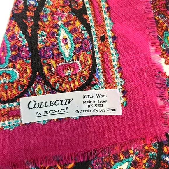 Echo Club7 Wool Scarf 30" Square - Picture 3 of 6